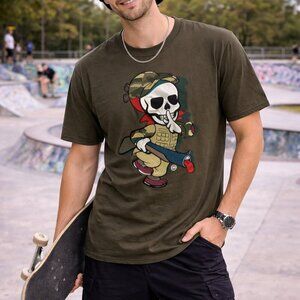 Ecko Unltd. - Hunter Skeleton Mens T-Shirt Size Medium Green